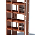Modern Wooden Storage Shelving Unit With Multiple Compartments And Open Shelves