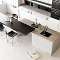 Modern Bar Chair Combination Water Bar Dining Table 3d model