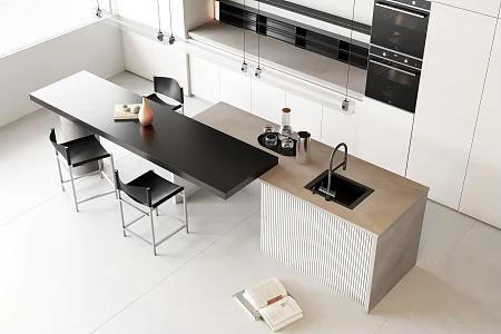 Modern Bar Chair Combination Water Bar Dining Table 3d model