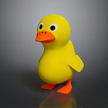 Bright Yellow Rubber Duck Toy With Orange Beak And Shiny Surface