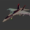 Detailed White Blue Red Fighter Jet Model With Tail Fins Cockpit And Landing Gear