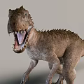 Realistic Reptile Dinosaur With Sharp Teeth Scaly Skin Standing Open Mouth