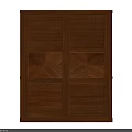 Classic Wooden Wardrobe With Sliding Doors And Geometric Pattern Design 3d model