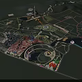 Amusement Park 3D Master Plan With Themed Zones Water Features Ferris Wheel And Lush Green Areas