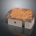 Traditional Thatched House Structure With Stone Walls Thatch Roof And Wooden Frame
