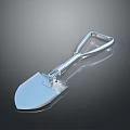 Shiny Silver Metal Shovel With Reflective Surface And Dark Background Reflection