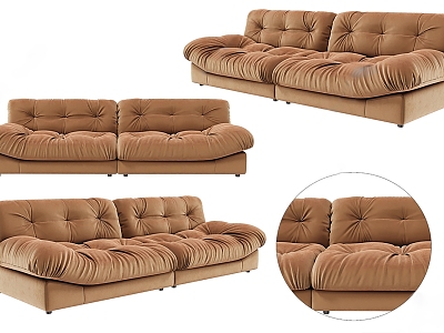 Nordic Double Sofa Simple Double Sofa model