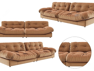 Nordic Double Sofa Simple Double Sofa 3d model