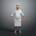 Man Chef Standing Wearing White Chef Uniform And Chef Hat 3d model