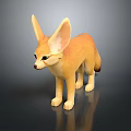 Game and Movie Character 3D Model Fennec Fox with Large Ears and Orange Yellow Fur