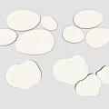 Modern Minimalist Ceiling Light With Multiple Cloud Shaped Design And Warm Lighting 3d model