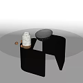 Modern Coffee Table With Transparent Glass Top And Black Curved Base Decorative Items