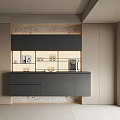 Elegant Modern Wine Cabinet Interior Design With Glass Shelves And LED Lighting Accents