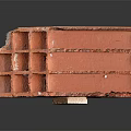 Red Clay Brick with Holes and Textured Surface for Construction Projects 3d model