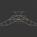 Modern Exhibition Booth Structure With Circular Top Metal Frame And Curved Grid Panels