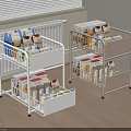 Multilayer Rolling Metal Storage Rack for Kitchen Food Organization and Storage