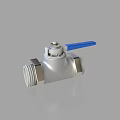 Stainless Steel Pipeline Ball Valve Featuring Blue Handle And Connecting Ports