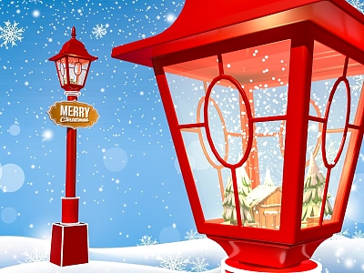 Modern Snow Street Lamp 3d model