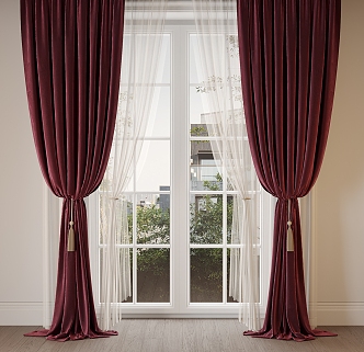 Modern home curtains 3d model