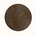 Ornament Decor Combination With Round Brown Leather Wall Clock And Golden Hands 3d model