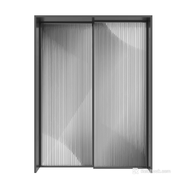 Modern Vertical Striped Partition Door With Contemporary Design For Home Interiors 3d model 