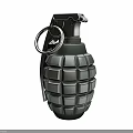 Hand Grenade Weapon With Metal Body Ring Pin And Textured Surface