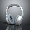 Modern Silver Over Ear Headphones With Padded Ear Cups And Sleek Design 3d model