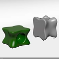 Modern Star Shaped Coffee Tables in Green and White for Living Room Use