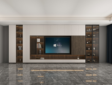 Modern TV Background Cabinet 3d model