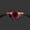 Female Character In Red Hat Corset Black Gloves Stockings And Red Boots Standing Pose