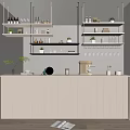 Modern Interior Design With Wall Mounted Open Shelving Units Holding Glassware And Plants