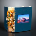 Creative Blue Wall Design With Photo Frame And Decorative Ornaments