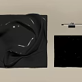 Modern Stylish Wall Decor With Dark Gray And Gold Folded Texture On Beige Wall