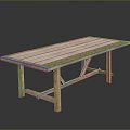 Light Wood Dining Table With Natural Grain Simple Design Cross Legs Smooth Top