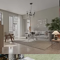 Bright Warm Nordic Style Living And Dining Room Interior With Natural Light And Cozy Furnishings
