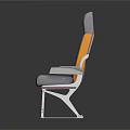 Gray Leisure Chair With Striped Backrest Yellow Accent Stripe And White Metal Frame