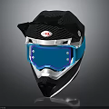 HJC Motorcycle Helmet Black Blue Carbon Fiber Construction With Protective Face Shield