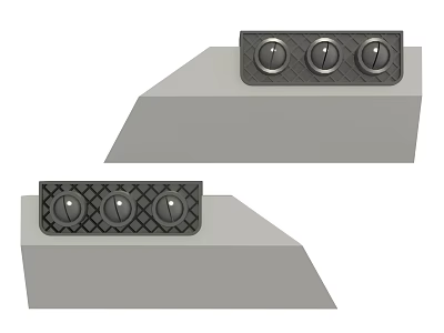 Durable Industrial Hardware Tools With Three Knobs On Gray Metal Bases 3d model