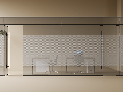 Office glass partition 3d model