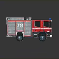 Shiny Red Fire Truck With Number 78 Ladder And Emergency Equipment