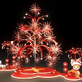 New Year's Meichen Christmas Tree Spring Year of the Snake Yuanbao Fireworks Lantern with Meichen Device 3d model