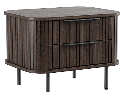 Modern Bedside Table Solid Wood Bedside Cabinet 3d model