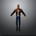 3D Male Character Design With Spiky Hair Brown Jacket White Shirt And Blue Jeans