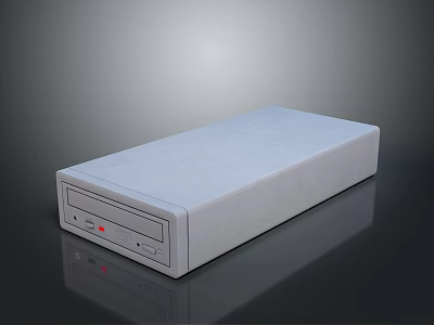 Gray External Optical Drive Electronic Device With Front Panel Buttons And Indicator Light 3d model