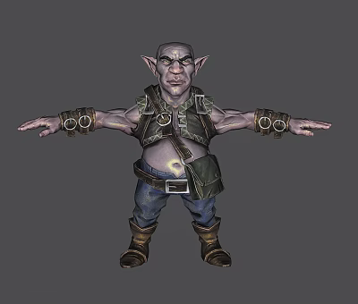 Modern game character dwarfs 3d model