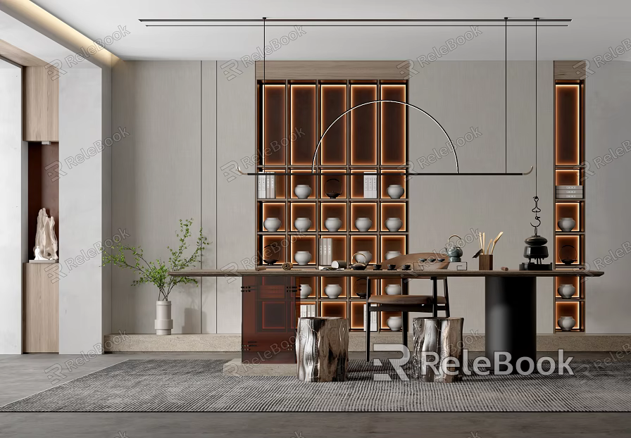 New Chinese Tea Room 3d model 