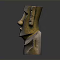 Wood Stone Handcrafted Statue Featuring Detailed Head Upper Body Natural Texture Rustic Artistic Feel