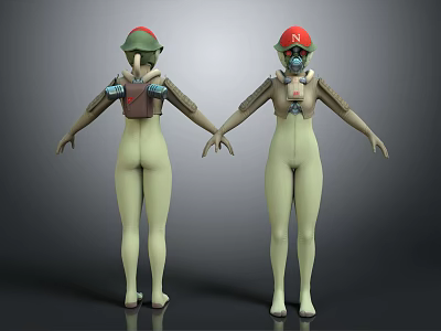 Firefighting Equipment Featuring Protective Suits Helmets Face Masks And Safety Backpacks 3d model