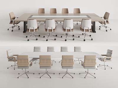 Modern Conference Table and Chair 3d model