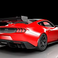 Red Sports Car With Modern Aerodynamic Body And Black Alloy Wheels